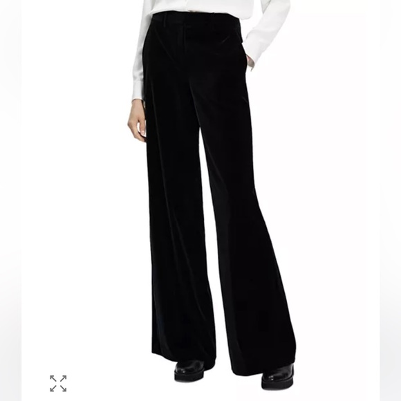 Theory Demitria Wide Leg Velvet Pants